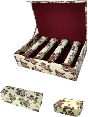 

Addyz Combo Of 3 Rose Printed 1 Piece 4 RodP Wooden Bangle box, 1 Piece Big Earring Folder, 1 Piece Ring Box Jewellery Vanity Box(Cream)