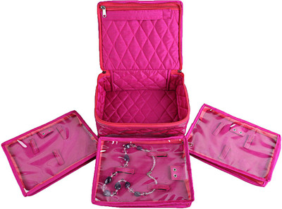 

Kuber Industries 1 Pieces Satin Locker Jewellery Kit (Pink) -CTKTC5326 Laminated Vanity Box(Pink)