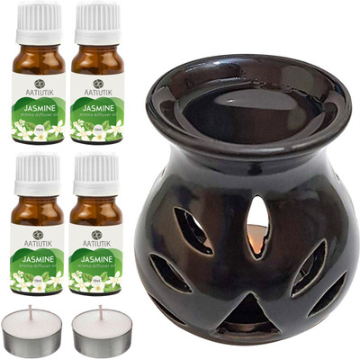 Aatiutik Jasmine Diffuser Set AT-2TL_BLACKTDIF_4JAS(7 x 5.71 ml)