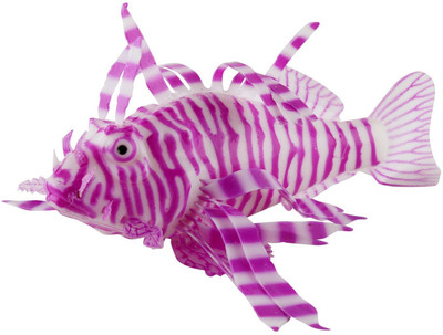 

SRI Silicone Arificial Fake Lionfish Home Aquarium Tank Ornament Decoration With Sucker Cup Laterite Unplanted Substrate(Purple)