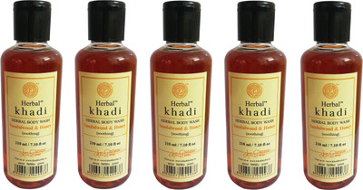 

Herbal Khadi SANDALWOOD+HONEY BODY WASH(210 ml.)- Pack of 5(1050, Pack of 4)