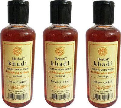 

Herbal Khadi SANDALWOOD+HONEY BODY WASH(210 ml.)- Pack of 3(630, Pack of 4)