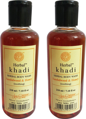 

Herbal Khadi SANDALWOOD+HONEY BODY WASH(210 ml.)- Pack of 2(420, Pack of 4)