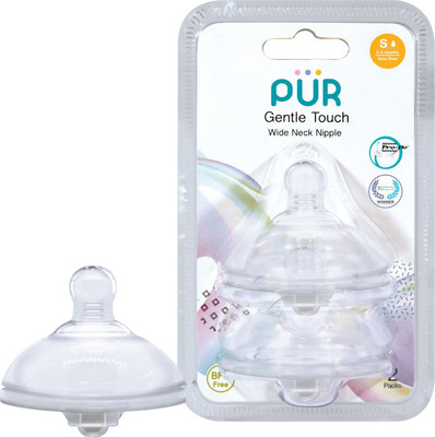 

PUR Gentle Touch Wide Neck Nipple Size S (Pack of 2) New Born Flow Nipple(Pack of 2 Nipples)