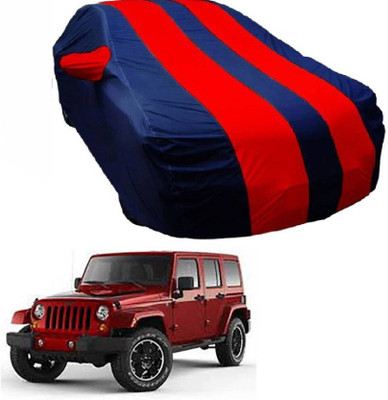 ANLOPE Car Cover For Mahindra Marshal (With Mirror Pockets)(Blue, Red)