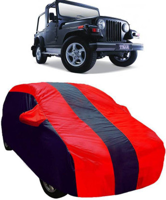 ANLOPE Car Cover For Mahindra Thar (With Mirror Pockets)(Blue, Red)