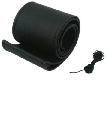 SPEEDZZ Hand Stiched Steering Cover For Audi A6(Black, Leatherite)