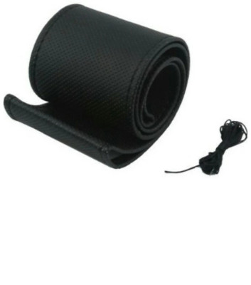 SPEEDZZ Hand Stiched Steering Cover For BMW X1(Black, Leatherite)