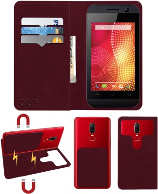 ACM Flip Cover for Lava Iris 300 Style(Maroon, Cases with Holder, Pack of: 1)