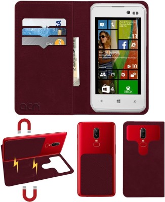 ACM Flip Cover for Celkon Win 400(Maroon, Cases with Holder, Pack of: 1)