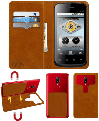ACM Flip Cover for Celkon Campus Nova A352e(Gold, Cases with Holder, Pack of: 1)