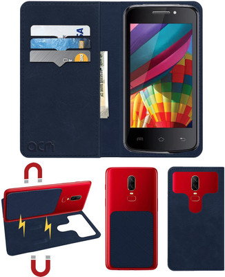 ACM Flip Cover for Iball Andi 4.5z(Blue, Cases with Holder, Pack of: 1)