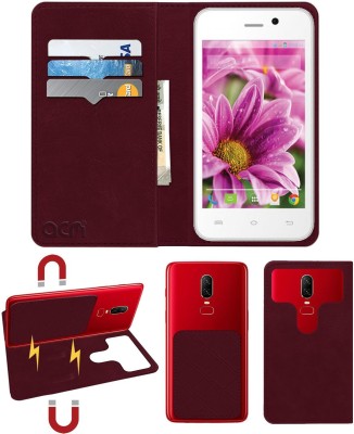 ACM Flip Cover for Lava Iris X1 Atom(Maroon, Cases with Holder, Pack of: 1)