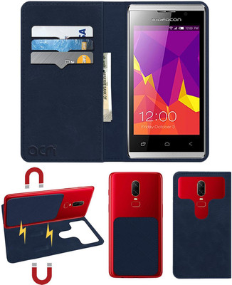 ACM Flip Cover for Videocon V40ue(Blue, Cases with Holder, Pack of: 1)