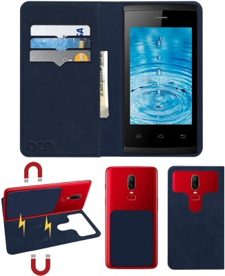 ACM Flip Cover for Intex Aqua T5(Blue, Cases with Holder, Pack of: 1)