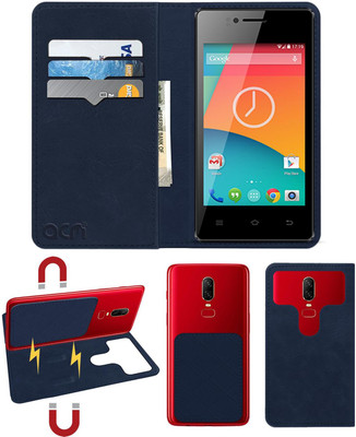 ACM Flip Cover for Earth Me7(Blue, Cases with Holder, Pack of: 1)