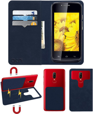 ACM Flip Cover for Iball Andi 3.5v Genius 2(Blue, Cases with Holder, Pack of: 1)