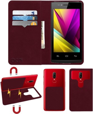 ACM Flip Cover for Videocon Infinium X40 Pro(Maroon, Cases with Holder, Pack of: 1)