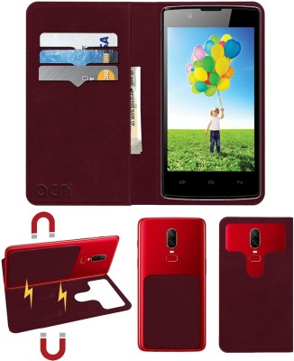 ACM Flip Cover for Intex Cloud 3g Candy(Maroon, Cases with Holder, Pack of: 1)