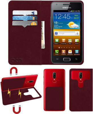 ACM Flip Cover for Samsung I9103 Galaxy R(Maroon, Cases with Holder, Pack of: 1)