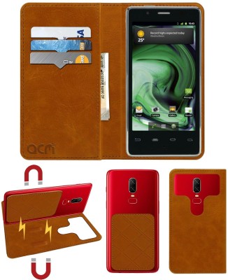 ACM Flip Cover for Lava Xolo X500(Gold, Cases with Holder, Pack of: 1)