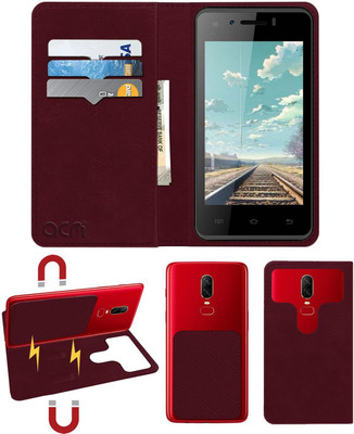 ACM Flip Cover for Intex Aqua Y2 Remote(Maroon, Cases with Holder, Pack of: 1)