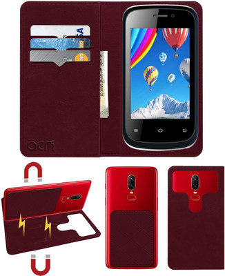 ACM Flip Cover for Iball Andi 3.5f Grabit(Maroon, Cases with Holder, Pack of: 1)