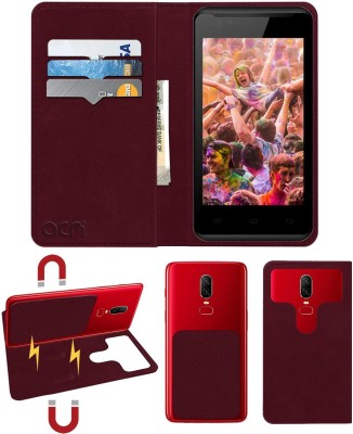 ACM Flip Cover for Celkon Campus Colors A42(Maroon, Cases with Holder, Pack of: 1)