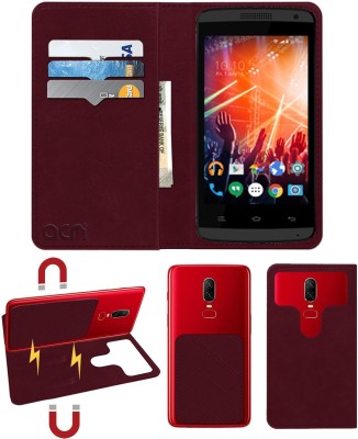 ACM Flip Cover for Celkon Campus Pride(Maroon, Cases with Holder, Pack of: 1)