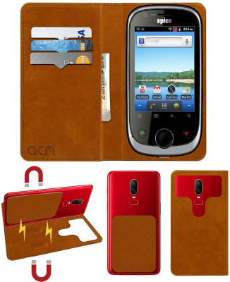ACM Flip Cover for Spice Mi-280(Gold, Cases with Holder, Pack of: 1)