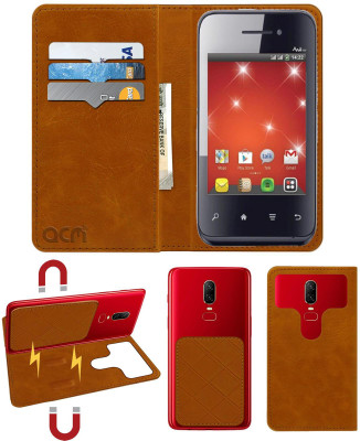ACM Flip Cover for Iball Andi 107(Gold, Cases with Holder, Pack of: 1)