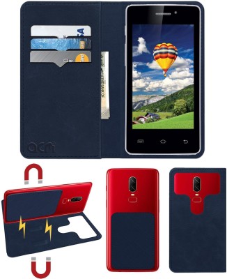 ACM Flip Cover for Iball Andi 4 Ips Tiger(Blue, Cases with Holder, Pack of: 1)