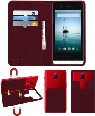 ACM Flip Cover for Lava Flair E2(Maroon, Cases with Holder, Pack of: 1)