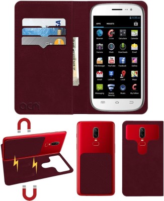 ACM Flip Cover for Celkon A64(Maroon, Cases with Holder, Pack of: 1)