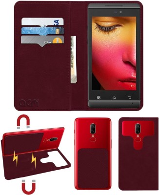 ACM Flip Cover for Xolo Q500s Ips(Maroon, Cases with Holder, Pack of: 1)