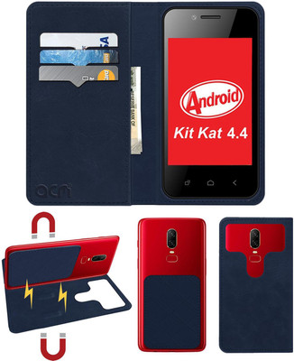 ACM Flip Cover for Celkon Campus One A354c(Blue, Cases with Holder, Pack of: 1)