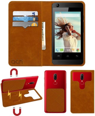 ACM Flip Cover for Lava Iris 360 Music(Gold, Cases with Holder, Pack of: 1)