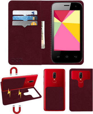 ACM Flip Cover for Videocon Infinium Z30 Lite(Maroon, Cases with Holder, Pack of: 1)