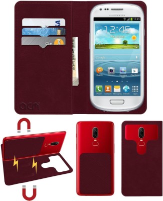 ACM Flip Cover for Samsung Galaxy S4 Mini I9195(Maroon, Cases with Holder, Pack of: 1)