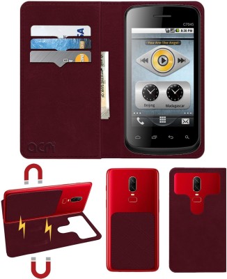 ACM Flip Cover for Celkon Campus Nova A352e(Maroon, Cases with Holder, Pack of: 1)