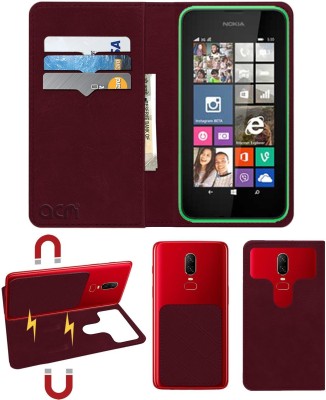 ACM Flip Cover for Nokia Lumia 530(Maroon, Cases with Holder, Pack of: 1)
