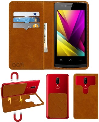 ACM Flip Cover for Videocon Infinium X40 Pro(Gold, Cases with Holder, Pack of: 1)