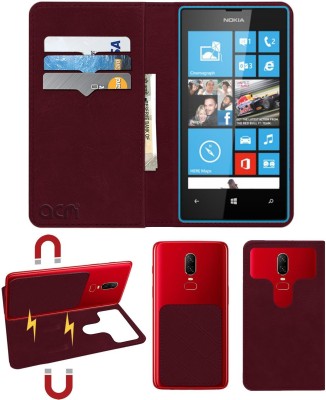ACM Flip Cover for Nokia Lumia 520(Maroon, Cases with Holder, Pack of: 1)