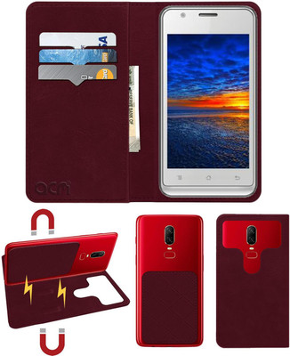 ACM Flip Cover for Trio Selfie 2 T41(Maroon, Cases with Holder, Pack of: 1)