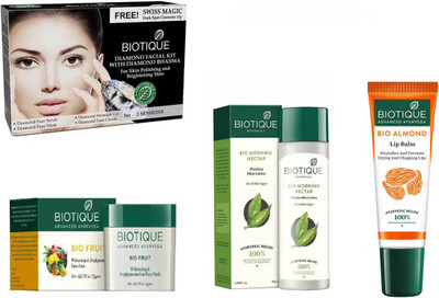 

BIOTIQUE BIO Facial Kit, Bio Fruit Face Pack, Bio Morning Nectar Flawless Skin Lotion , LIP BALM(Set of 4)
