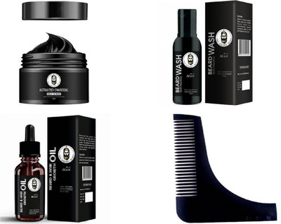 

THE GOLDEN BEARD Professional series Face scrub 50 gm Beard oil 30 ml beard wash 50 ml & beard comb Combo [pack of 4](Set of 4)
