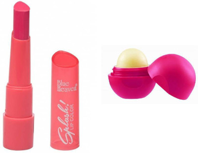 

Blue Heaven splash pink rush matte lipstick ,bubble gum lip bomb (Set of 2)(Set of 2)