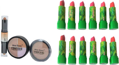 

Miss Boss 12 green tea lipstick, and PRO LONG LASTING MAKE UP FIXER CAN BE APPLIED O ANY TYPE OF MAKE UP MIST & FIX Primer - 150 ml , set of 2(Set of 2)