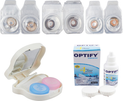

Optify Zero Power Combo Pack Monthly Color Contact Lens With Solution and Travel Kit Monthly Contact Lens(0, Brown_Brown_Honey, Pack of 3)