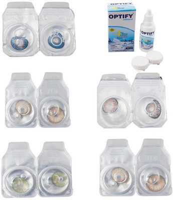 

Optify Combo Pack Monthly Color Contact Lens With Solution Monthly Contact Lens(0, Blue-Gold-Green-Grey-Hazel, Pack of 5)